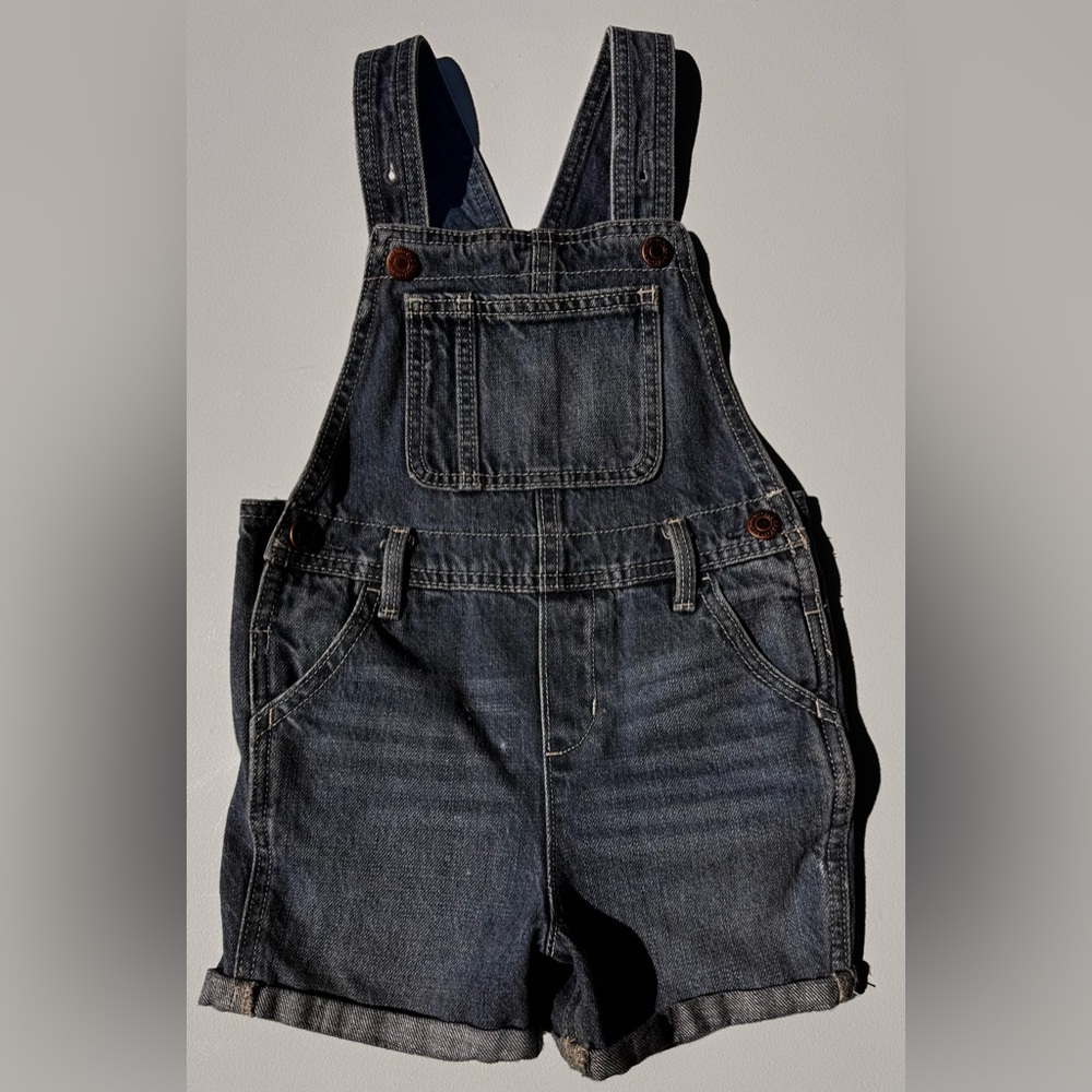 Old Navy Girls Dark Blue Denim Shortalls